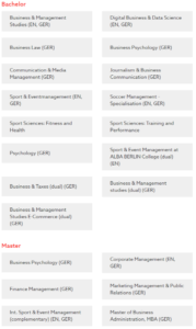 Courses UE Study Business, Sports, Media and Event