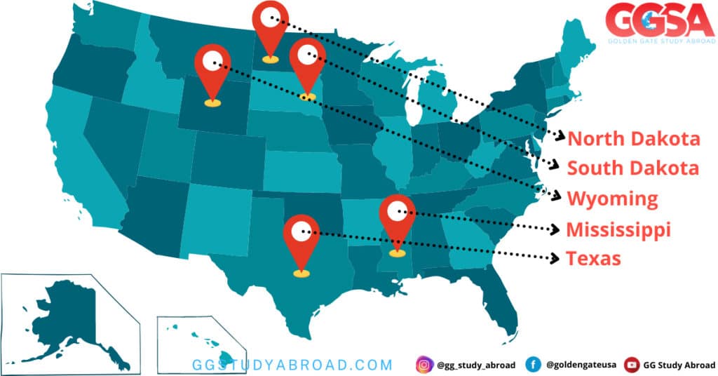 Top 5 Cheapest states to study & live in USA for international students